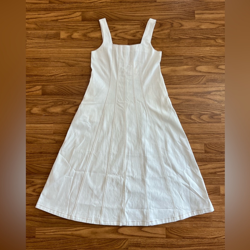 NWT Solitaire white denim dress, sz S